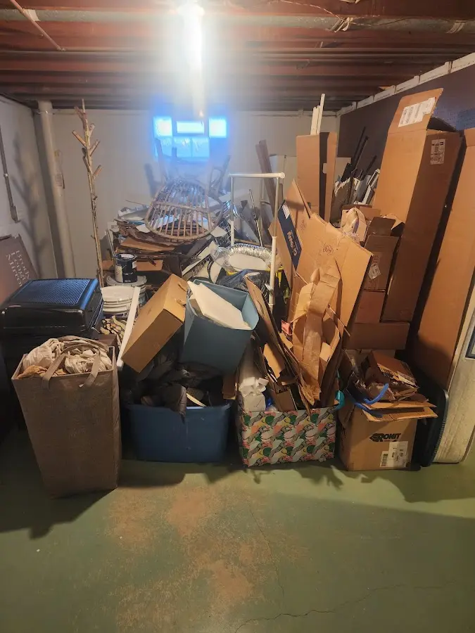 Roll-off dumpster container at job site for 20 Yard Dumpster Rental in Goshen